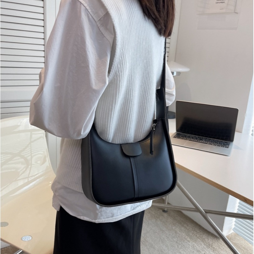 斜背包 上班族款 優雅 素色斜背包 手提包 多色可選 女用包包 小包包 寬帶復古 台灣出貨 |包包小妹|-細節圖8