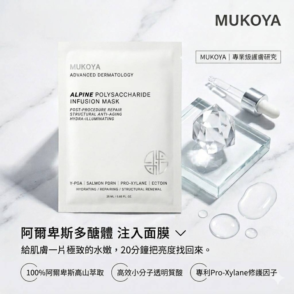 MUKOYA 極境多醣修護注水面膜 10片/包【聚馥妍生技 × 莯寇緹】課後首選 MIT 熱銷 旗艦款-細節圖2