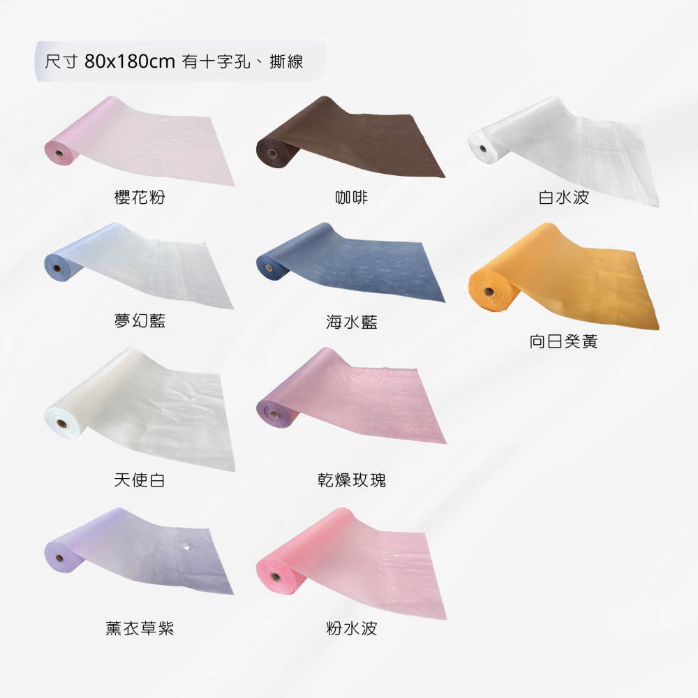 《享有免運優惠》美容床巾 ✅十字孔 ✅台灣製造 ✅美容按摩 ✅SPA 一次性拋棄式 油壓紙 床巾 捲床巾-細節圖3