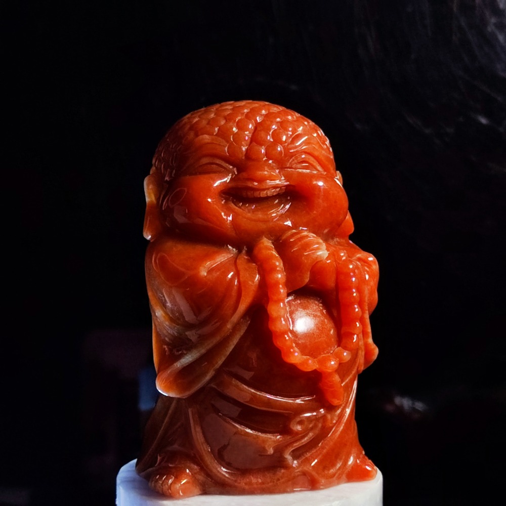🔆息惡行慈🔆天然緬甸玉 A貨翡翠 紅翡 立體精雕 小沙彌  擺件 附證書 92jade 就愛翡翠 現貨特惠-細節圖4