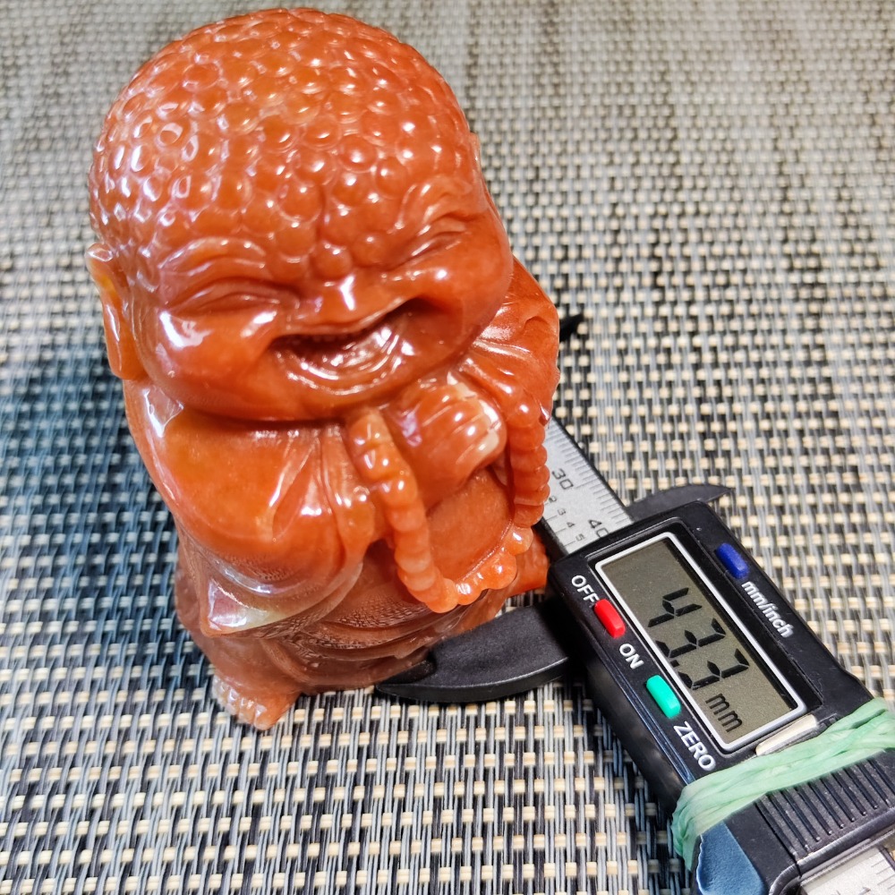 🔆息惡行慈🔆天然緬甸玉 A貨翡翠 紅翡 立體精雕 小沙彌  擺件 附證書 92jade 就愛翡翠 現貨特惠-細節圖8