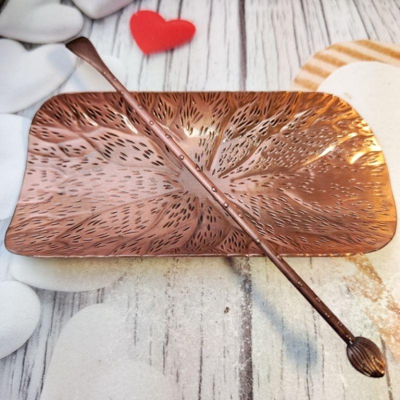 🍵銅合金茶則🍵銅合金茶則两件套 賞茶荷茶勺茶鏟 茶道配件 功夫茶具 投茶碟【92jade】茶具配件 畚箕及荷葉二款可選-細節圖5