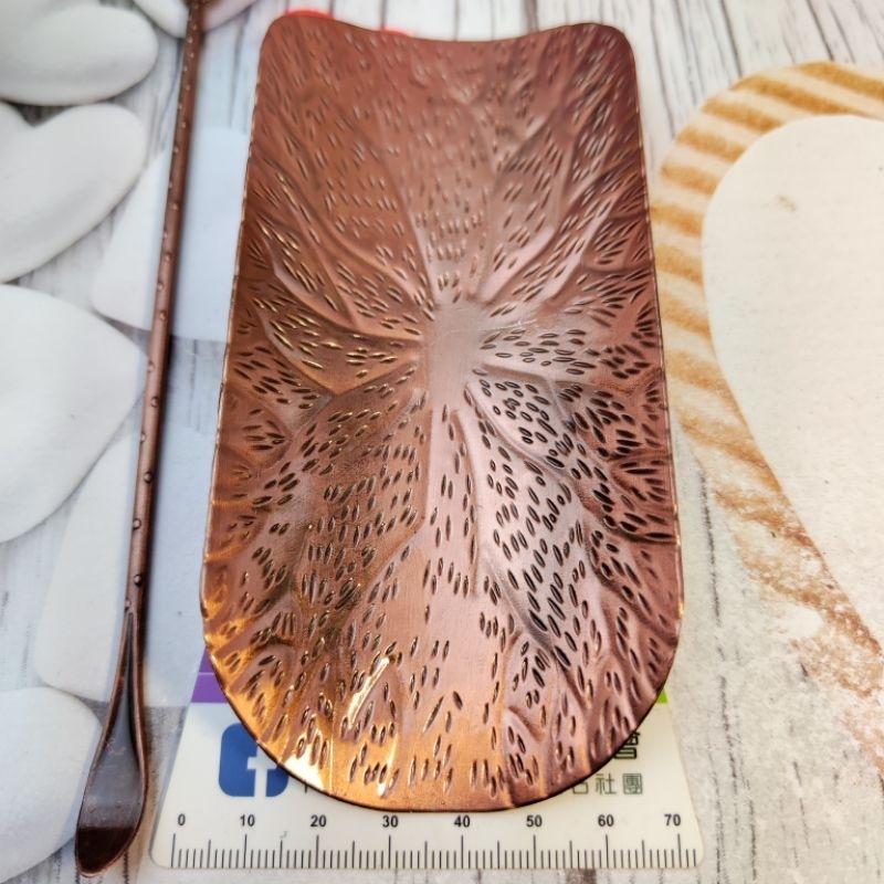 🍵銅合金茶則🍵銅合金茶則两件套 賞茶荷茶勺茶鏟 茶道配件 功夫茶具 投茶碟【92jade】茶具配件 畚箕及荷葉二款可選-細節圖7