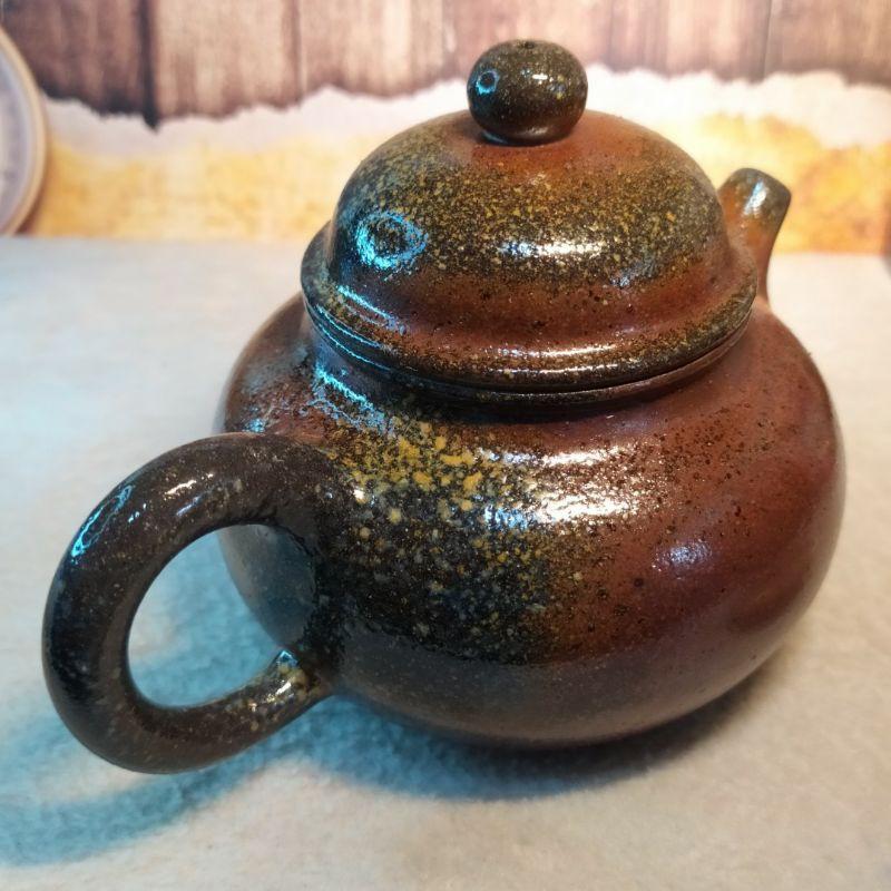 🍵原礦底槽青 柴燒 容天壺🍵   雙層蓋 菱形9孔出水 350cc-細節圖3