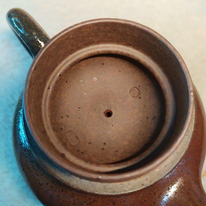 🍵原礦底槽青 柴燒 容天壺🍵   雙層蓋 菱形9孔出水 350cc-細節圖8