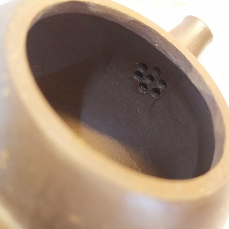 🍵宜興紫砂廠 舖砂 三足牛蓋壺🍵壺名：三足牛蓋 蓋款：林園 泥料：紫泥鋪砂 宜興壺 紫砂壺 茶壺 茶具-細節圖6