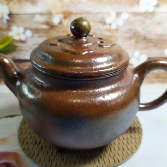 🍵青灰段 柴燒 大彬如意🍵 10孔出水 240cc 珍藏精品 《紫玉金砂 溫潤如玉》紫砂壺 柴燒 李秋芳老師-細節圖2