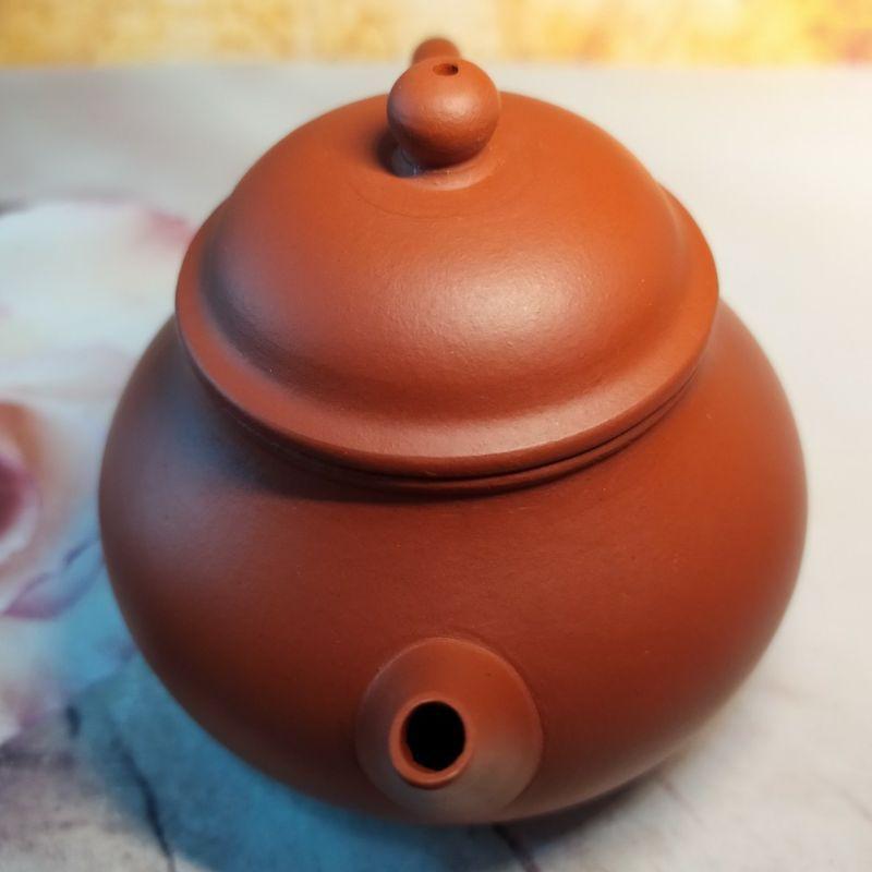 🍵宜興紫砂 早期 紅泥 芭樂壺🍵壺名：芭樂水平壺 底款：墨緣齋意堂製把款：景記 宜興 宜興壺 紫砂壺 茶壺 茶具-細節圖2