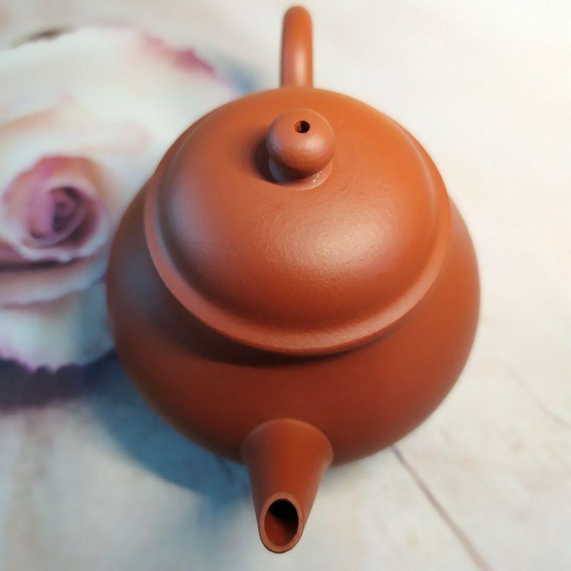 🍵宜興紫砂 早期 紅泥 芭樂壺🍵壺名：芭樂水平壺 底款：墨緣齋意堂製把款：景記 宜興 宜興壺 紫砂壺 茶壺 茶具-細節圖5