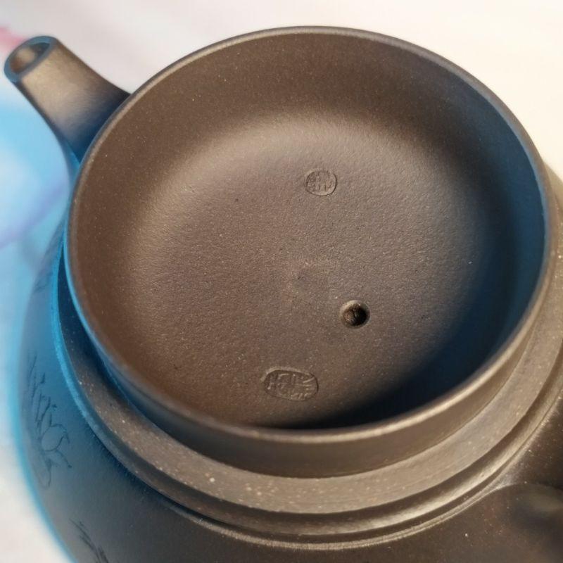 🍵原礦石黃  一帆風順🍵  稀有泥料 珍藏精品  雙面陶刻  金石延年14孔出水 200cc 紫玉金砂 溫潤如玉-細節圖6