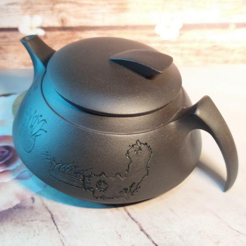 🍵原礦石黃  一帆風順🍵  稀有泥料 珍藏精品  雙面陶刻  金石延年14孔出水 200cc 紫玉金砂 溫潤如玉-細節圖9