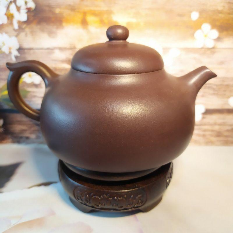 🍵宜興紫砂廠 黑星土 鐘鼎壺🍵壺名：鐘鼎壺底款：中國宜興 豆干章蓋款：洪泉 黑星土 宜興 宜興壺 紫砂壺 茶壺 茶具-細節圖6