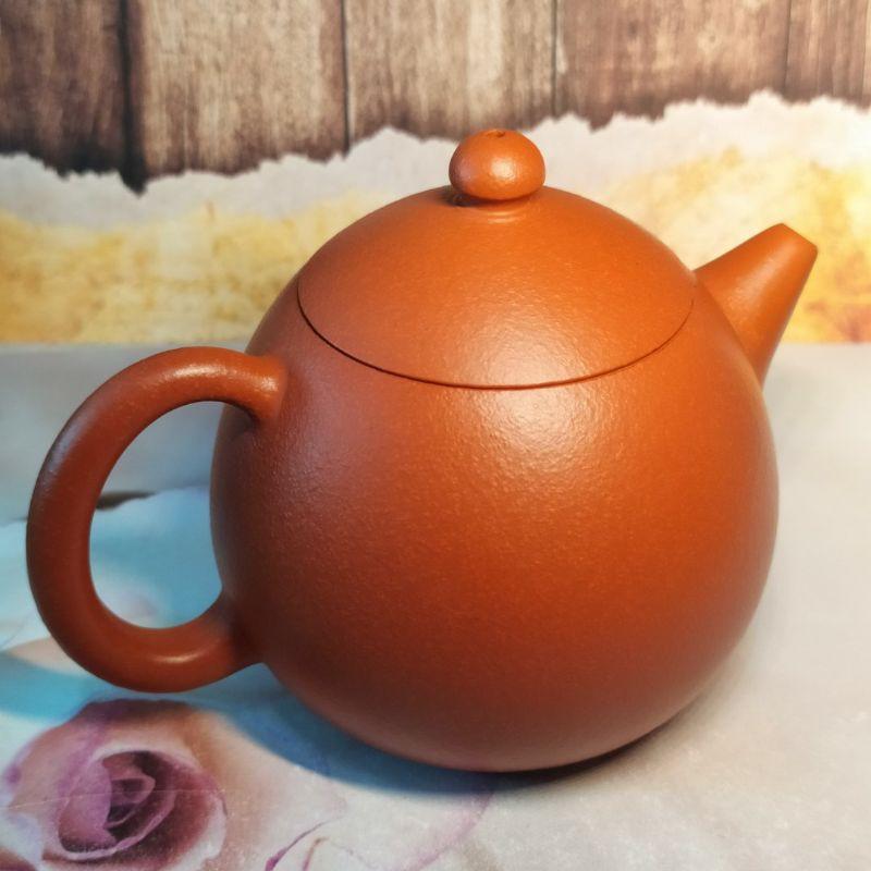 🍵梨皮朱泥 文旦壺🍵經典器型 泡茶利器菱形9孔出水 180cc 《紫玉金砂 溫潤如玉》-細節圖2