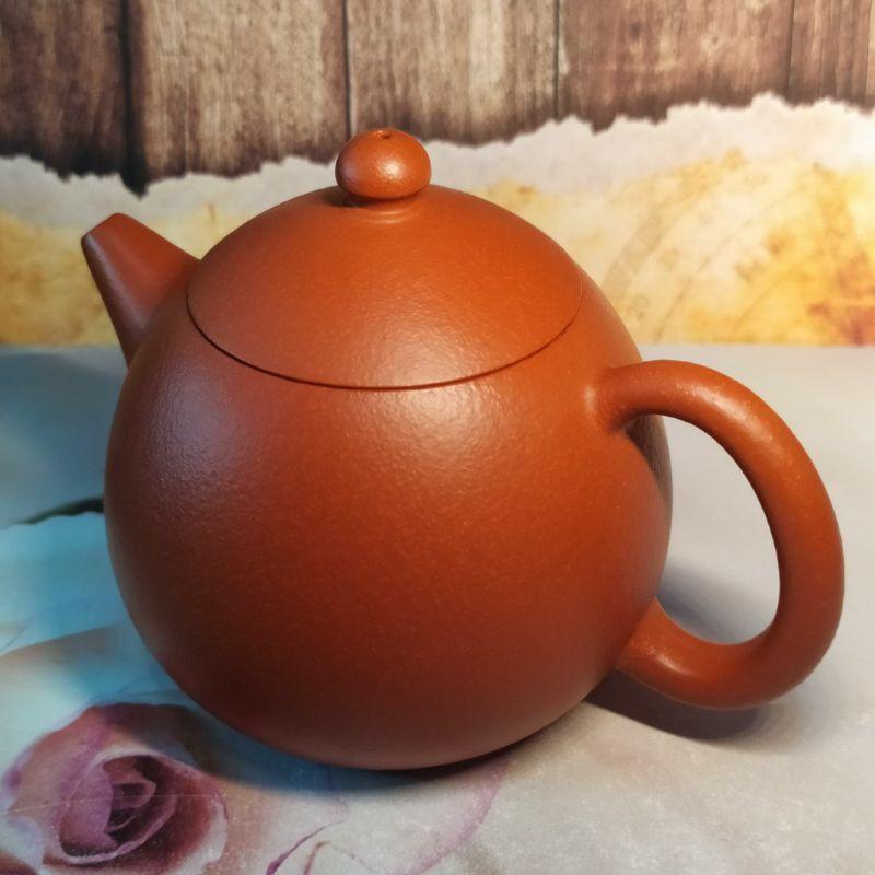 🍵梨皮朱泥 文旦壺🍵經典器型 泡茶利器菱形9孔出水 180cc 《紫玉金砂 溫潤如玉》-細節圖3