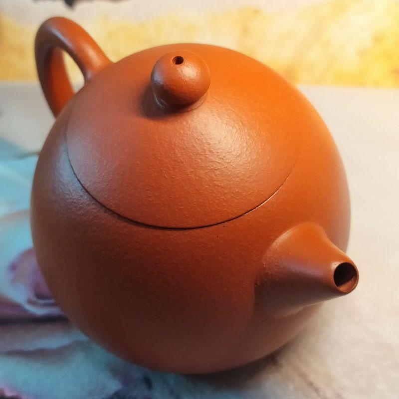 🍵梨皮朱泥 文旦壺🍵經典器型 泡茶利器菱形9孔出水 180cc 《紫玉金砂 溫潤如玉》-細節圖4