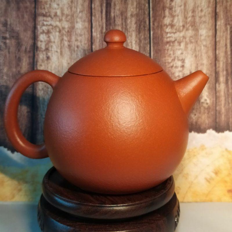 🍵梨皮朱泥 文旦壺🍵經典器型 泡茶利器菱形9孔出水 180cc 《紫玉金砂 溫潤如玉》-細節圖5