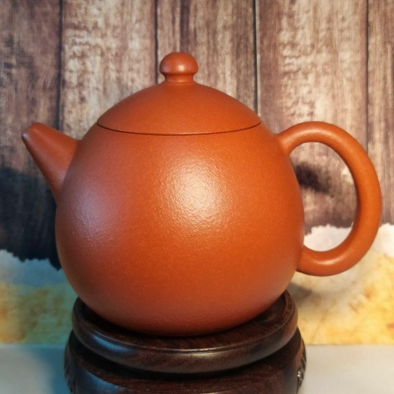 🍵梨皮朱泥 文旦壺🍵經典器型 泡茶利器菱形9孔出水 180cc 《紫玉金砂 溫潤如玉》-細節圖6