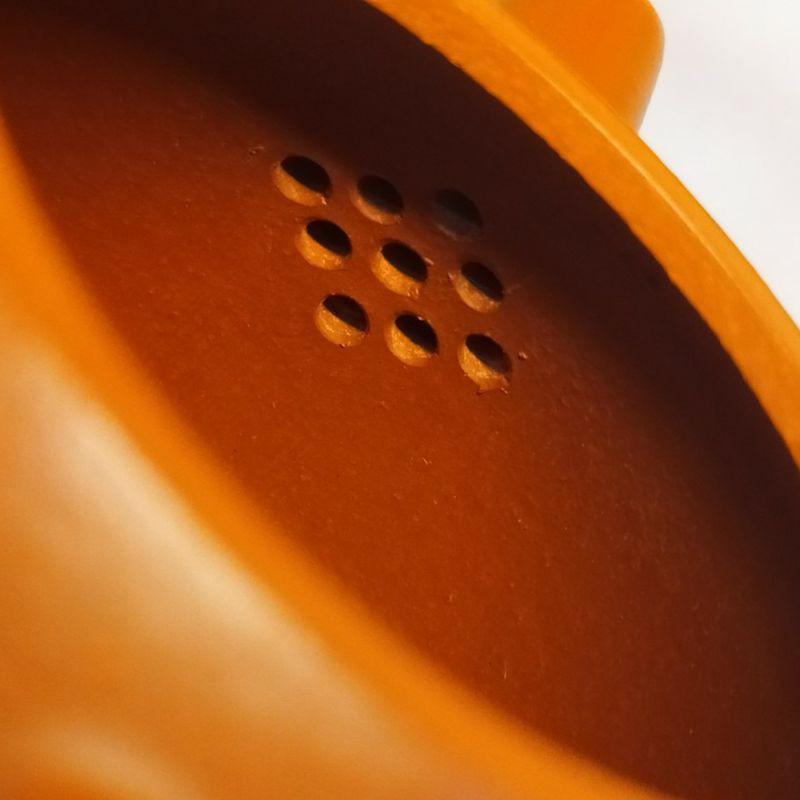 🍵梨皮朱泥 文旦壺🍵經典器型 泡茶利器菱形9孔出水 180cc 《紫玉金砂 溫潤如玉》-細節圖9