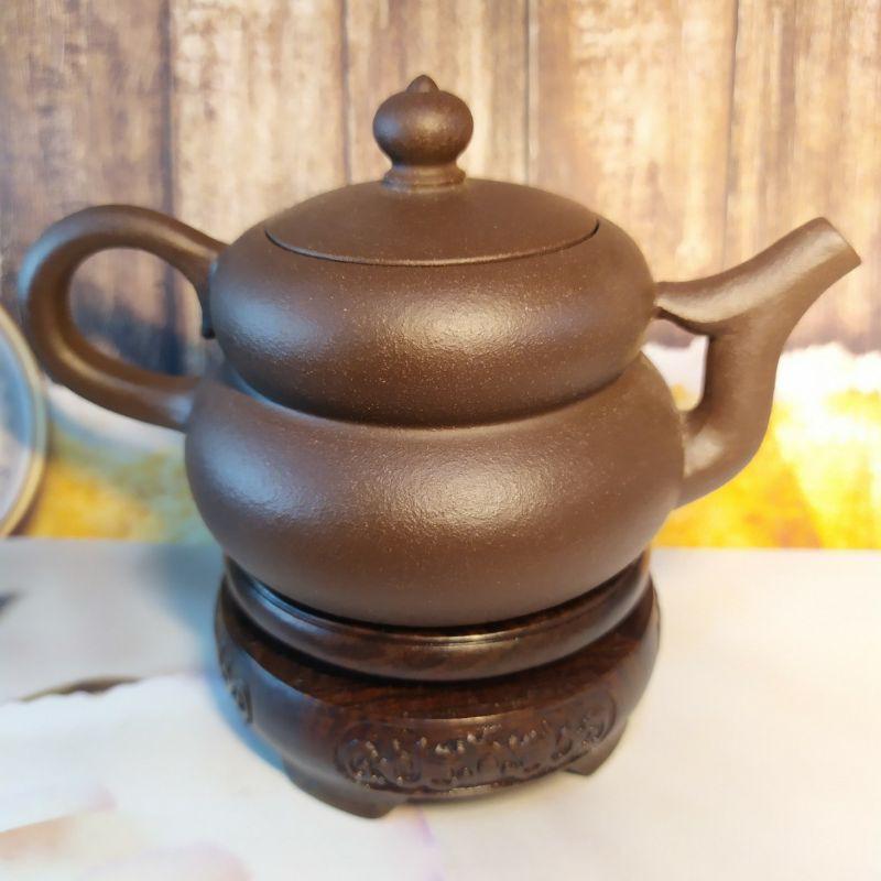 🍵紫泥 彩繪蓮花 葫蘆壺🍵【92jade 遇見善緣】-細節圖2