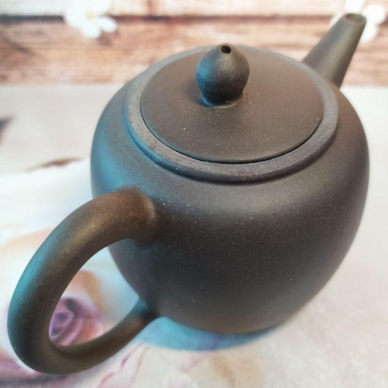 ‌🍵宜興紫砂廠 黑泥 蘋果壺🍵壺名：黑蘋果壺 出水：單孔 容量：約160cc 泥料：黑鐵砂 宜興壺 紫砂壺 茶壺 茶具-細節圖5