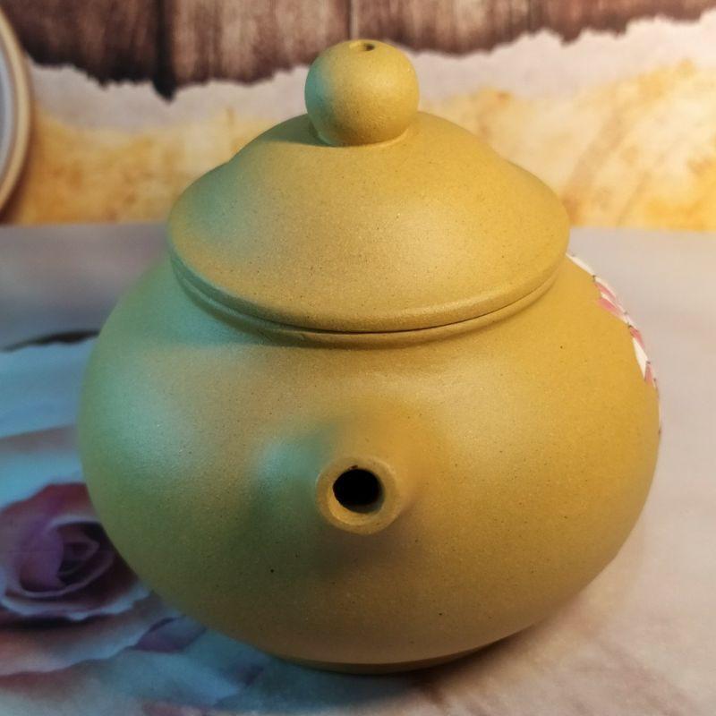 🍵黃金段泥 彩繪蓮花 潘壺🍵泥彩繪蓮花  好運連連  經典器型  泡茶利器 梅花7孔【92jade 遇見善緣】-細節圖5