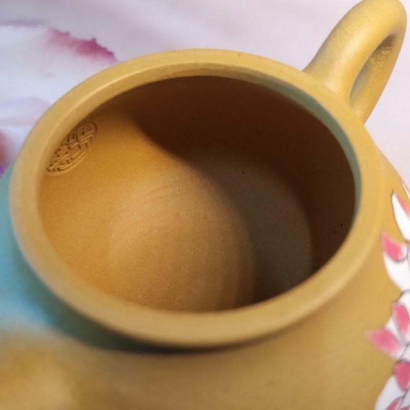 🍵黃金段泥 彩繪蓮花 潘壺🍵泥彩繪蓮花  好運連連  經典器型  泡茶利器 梅花7孔【92jade 遇見善緣】-細節圖8