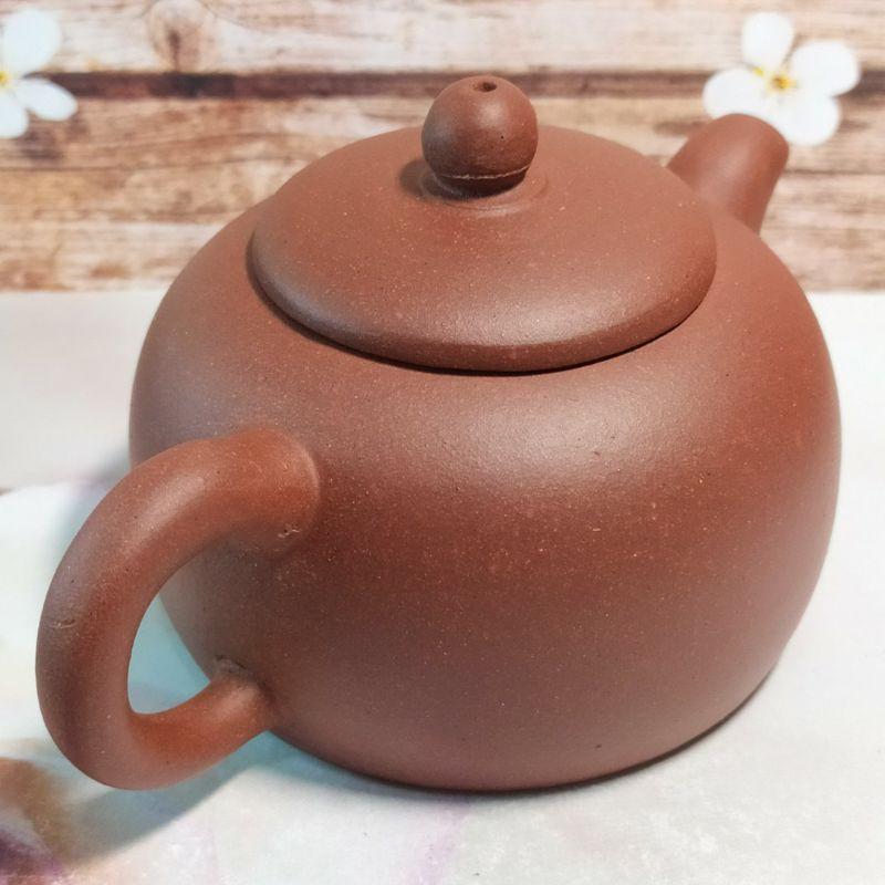 🍵宜興紫砂早期 肉扁壺🍵底款：墨緣齋意堂製 泥料：紫泥 容量：約130cc 出水：單孔 宜興 宜興壺 紫砂壺 茶壺 茶具-細節圖2