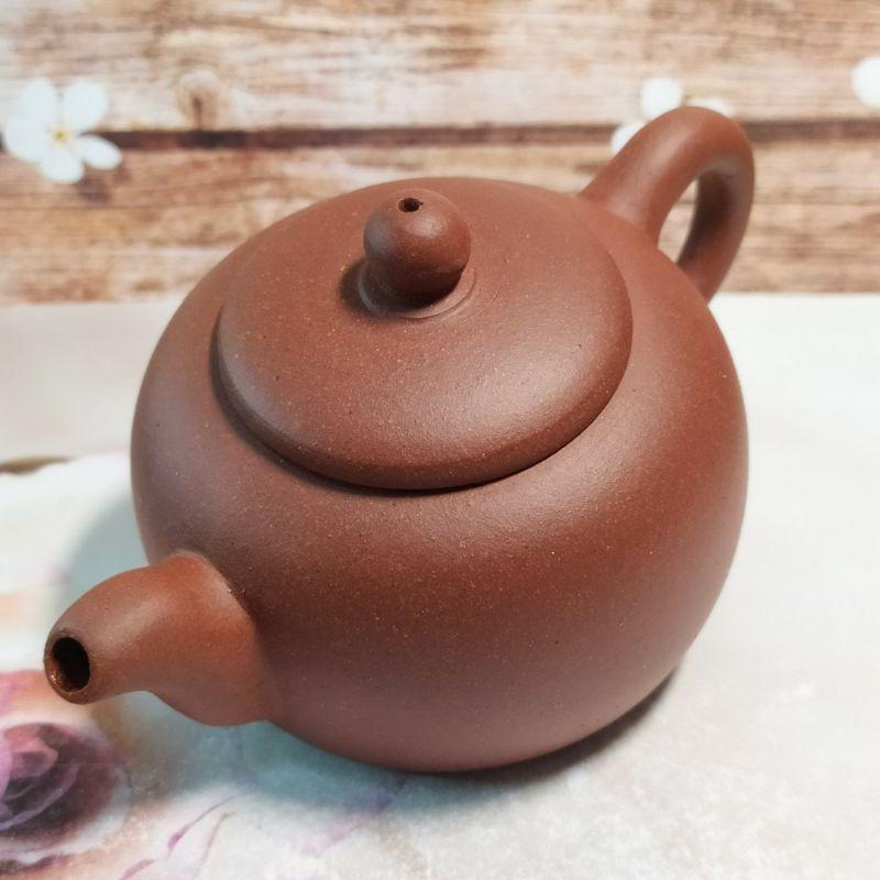 🍵宜興紫砂早期 肉扁壺🍵底款：墨緣齋意堂製 泥料：紫泥 容量：約130cc 出水：單孔 宜興 宜興壺 紫砂壺 茶壺 茶具-細節圖3