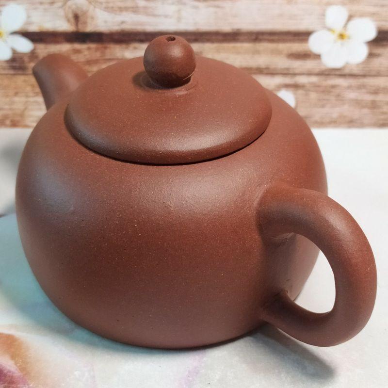 🍵宜興紫砂早期 肉扁壺🍵底款：墨緣齋意堂製 泥料：紫泥 容量：約130cc 出水：單孔 宜興 宜興壺 紫砂壺 茶壺 茶具-細節圖4