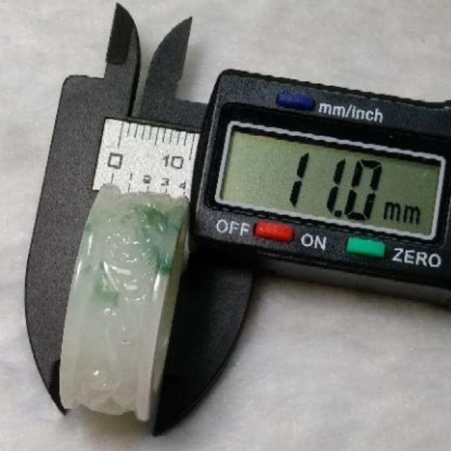 🦇福星高照🦇 天然緬甸玉A貨翡翠-糯冰飄綠花 精雕 蝙蝠 如意紋 扳指【92jade 遇見善緣】現貨特惠 翡翠扳指戒指-細節圖8