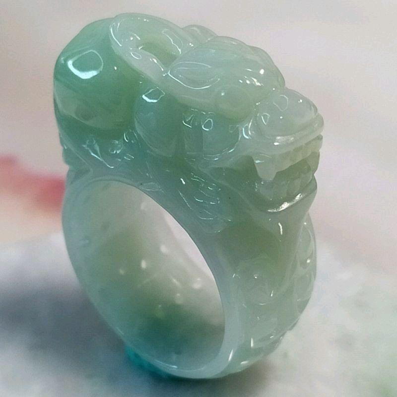 💍玉扳指💍天然緬甸玉 A貨 翡翠 貔貅 扳指 玉戒 現貨特惠【92jade遇見善緣】翡翠貔貅戒指 貔貅玉戒 翡翠貔貅扳指-細節圖2