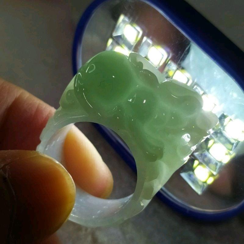 💍玉扳指💍天然緬甸玉 A貨 翡翠 貔貅 扳指 玉戒 現貨特惠【92jade遇見善緣】翡翠貔貅戒指 貔貅玉戒 翡翠貔貅扳指-細節圖4