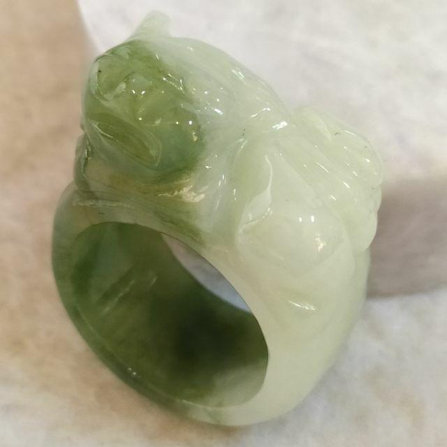 💍玉扳指💍天然緬甸玉 A貨 翡翠 貔貅 扳指 玉戒 現貨特惠【92jade遇見善緣】翡翠貔貅戒指 貔貅玉戒 翡翠貔貅扳指-細節圖7