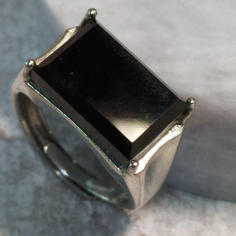 ☯️墨翠戒☯️ 天然玉 A貨 翡翠 墨翠 馬鞍 戒面  鑲925銀台 男戒 (活圍)現貨特價【92jade遇見善緣】玉戒-細節圖9