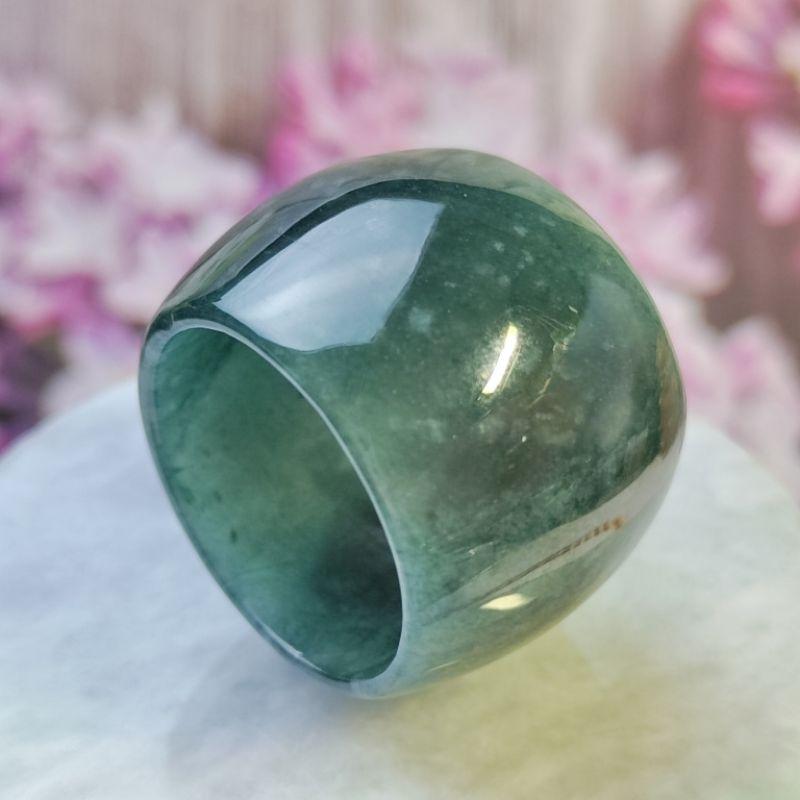 ☯️玉扳指☯️天然玉 A貨 翡翠-藍水 素面 扳指【92jade 遇見善緣】現貨特惠 扳指 玉指 翡翠扳指-細節圖6