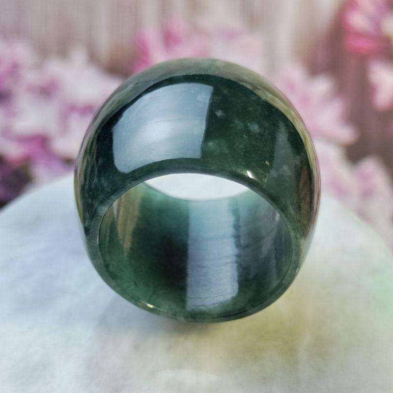 ☯️玉扳指☯️天然玉 A貨 翡翠-藍水 素面 扳指【92jade 遇見善緣】現貨特惠 扳指 玉指 翡翠扳指-細節圖8