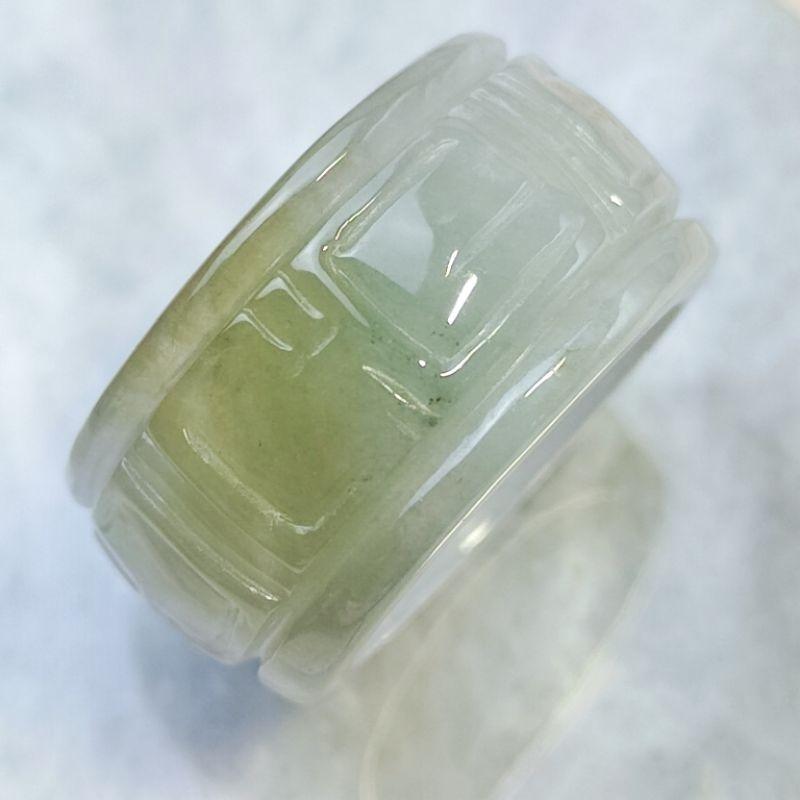 ☯️玉扳指☯️天然緬甸玉 A貨 翡翠 淡底色 如意紋 扳指 戒指 玉戒 現貨特價【92jade 遇見善緣】玉扳指-細節圖2