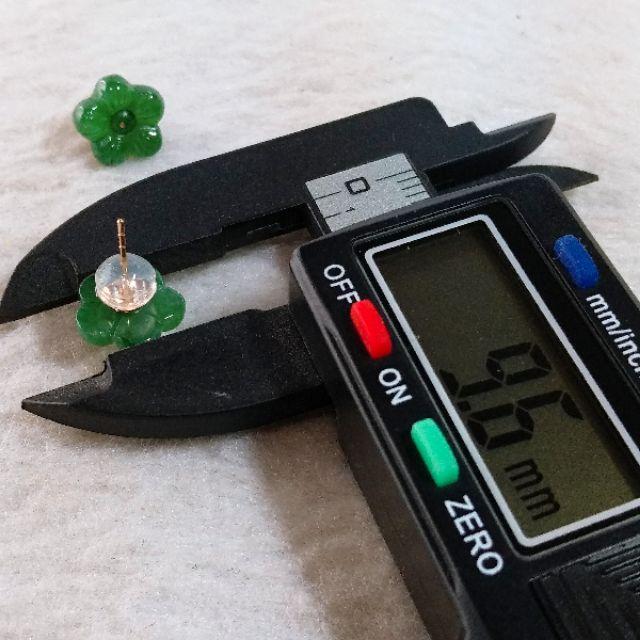 💞花開富貴💞天然緬甸A貨翡翠-辣綠 精雕 小花 鑲18K金 金飾耳釘/耳針 現貨特價 附證書【92jade 遇見善緣】-細節圖7