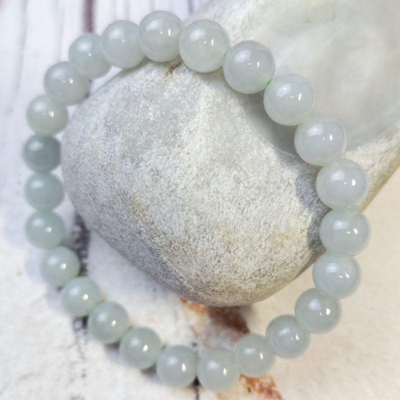 🍡淡底色珠串🍡天然緬甸玉 A貨 翡翠-7.9mm  淡底色 圓珠 手珠 手串 現貨特價【92jade】玉手串 玉手鍊-細節圖3