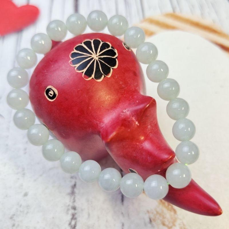 🍡淡底色珠串🍡天然緬甸玉 A貨 翡翠-7.9mm  淡底色 圓珠 手珠 手串 現貨特價【92jade】玉手串 玉手鍊-細節圖5