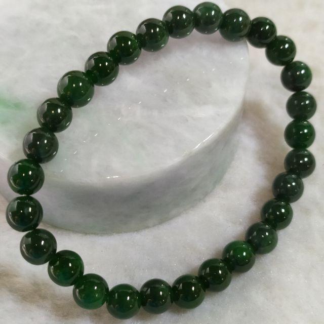 🍡滿綠珠鍊🍡天然緬甸玉 A貨 翡翠 6mm  滿綠 圓珠 手珠 手串 手鍊 現貨特惠【92jade 遇見善緣】玉手串-細節圖3