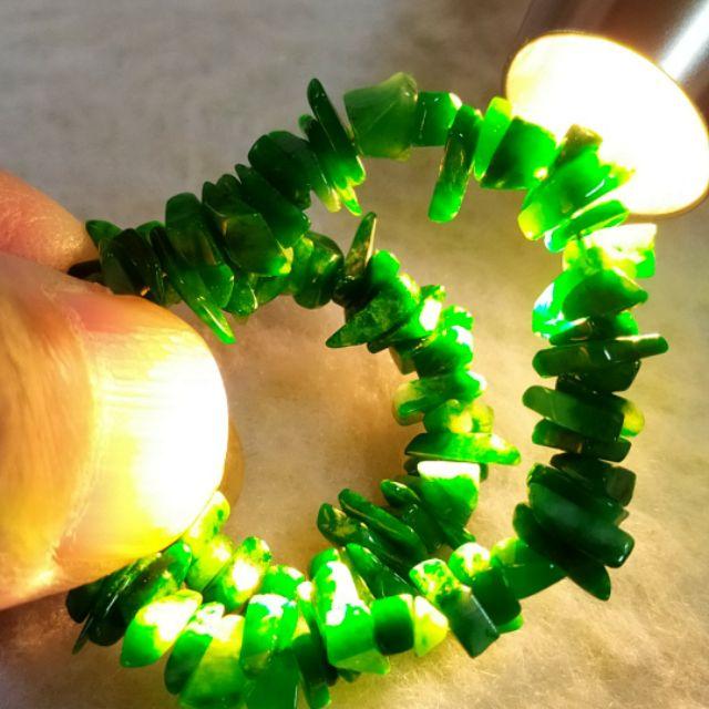 💖歲歲平安💖天天然緬甸玉 A貨翡翠-辣色 花青 隨形碎片 鑲14K包金  手鍊/手串 翡翠手鍊 翡翠手串 母親節禮物-細節圖9