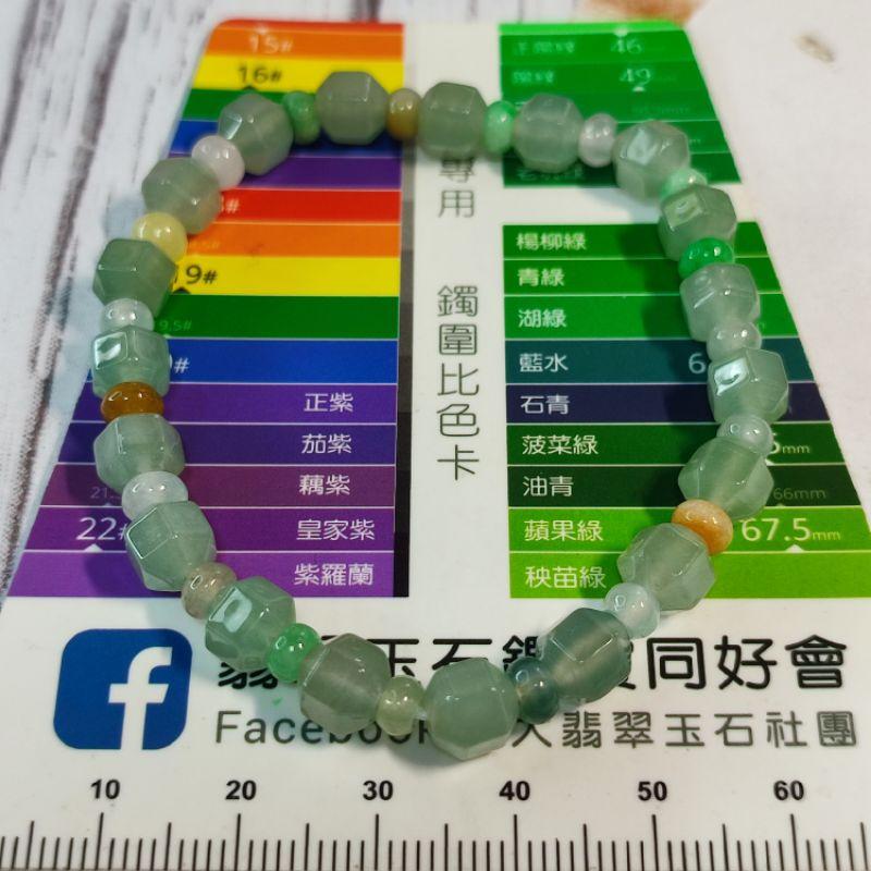 📿六菱珠📿天然緬甸玉 A貨翡翠-6mm冰晴六菱形珠+三彩算盤珠 手珠/手鍊/手串 現貨特價【92jade 遇見善緣】-細節圖7