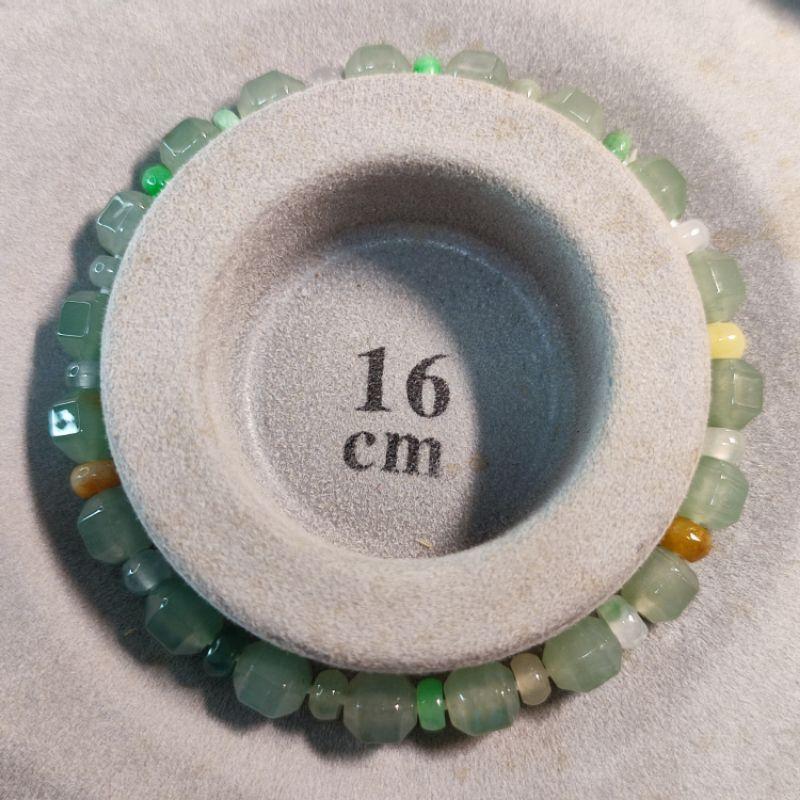 📿六菱珠📿天然緬甸玉 A貨翡翠-6mm冰晴六菱形珠+三彩算盤珠 手珠/手鍊/手串 現貨特價【92jade 遇見善緣】-細節圖8