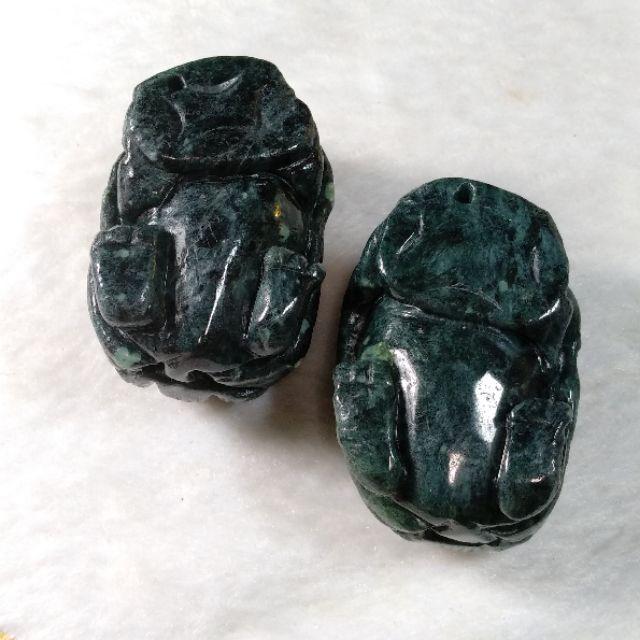 🐉招財守護🐢天然緬甸玉 A貨翡翠 烏雞 龍龜 小擺件/手把件 【92jade遇見善緣】現貨特惠 翡翠龍龜 玄武擺件手把件-細節圖2