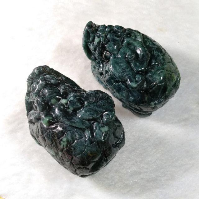 🐉招財守護🐢天然緬甸玉 A貨翡翠 烏雞 龍龜 小擺件/手把件 【92jade遇見善緣】現貨特惠 翡翠龍龜 玄武擺件手把件-細節圖3