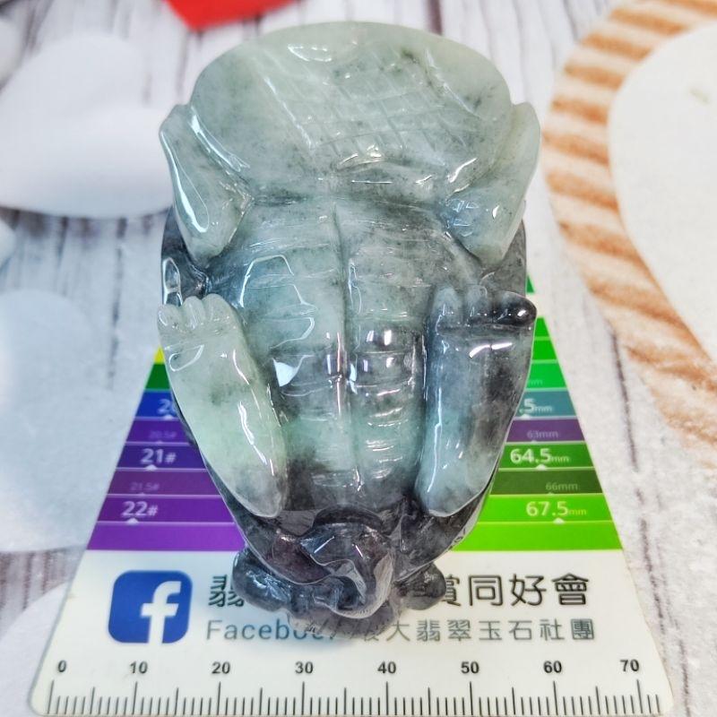 🐉招財守護🐢天然緬甸玉 A貨翡翠 烏雞 龍龜 小擺件/手把件 【92jade遇見善緣】現貨特惠 翡翠龍龜 玄武擺件手把件-細節圖7