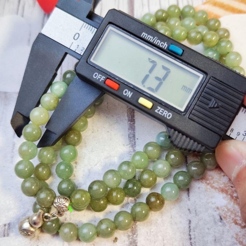 🔮108🔮天然緬甸玉A貨翡翠-7.2mm油青珠 毛衣鏈 現貨實拍優惠特價【92jade 遇見善緣】翡翠珠鍊 翡翠項鍊-細節圖5