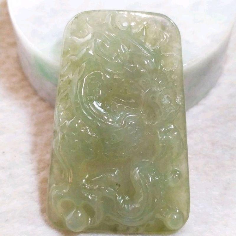 🐉龍行天下🐉天然緬甸玉A貨翡翠-帶底色 精雕 龍牌【92jade 遇見善緣】現貨特惠-細節圖2