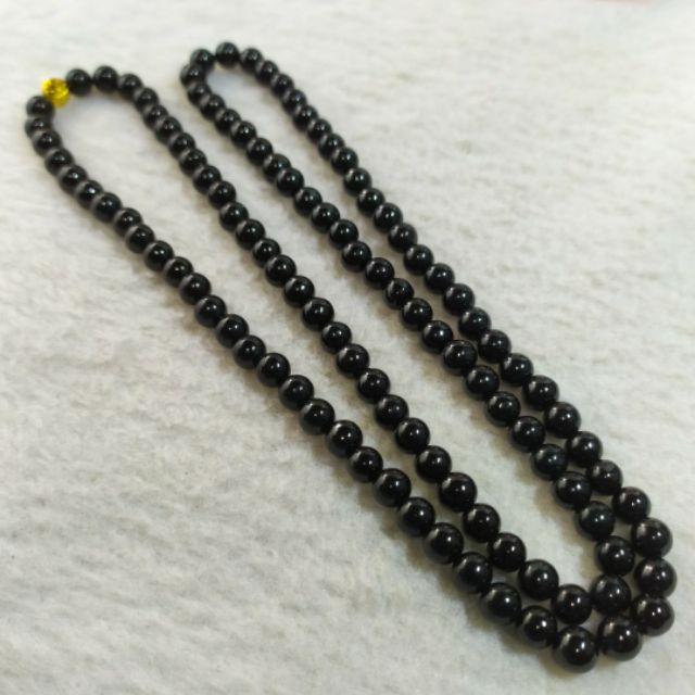 📿108顆📿天然緬甸玉 A貨 翡翠 5.8mm 墨翠  珠鍊 項鍊 毛衣鍊 繞多圈 佛珠 念珠 珠串 現貨特價-細節圖5